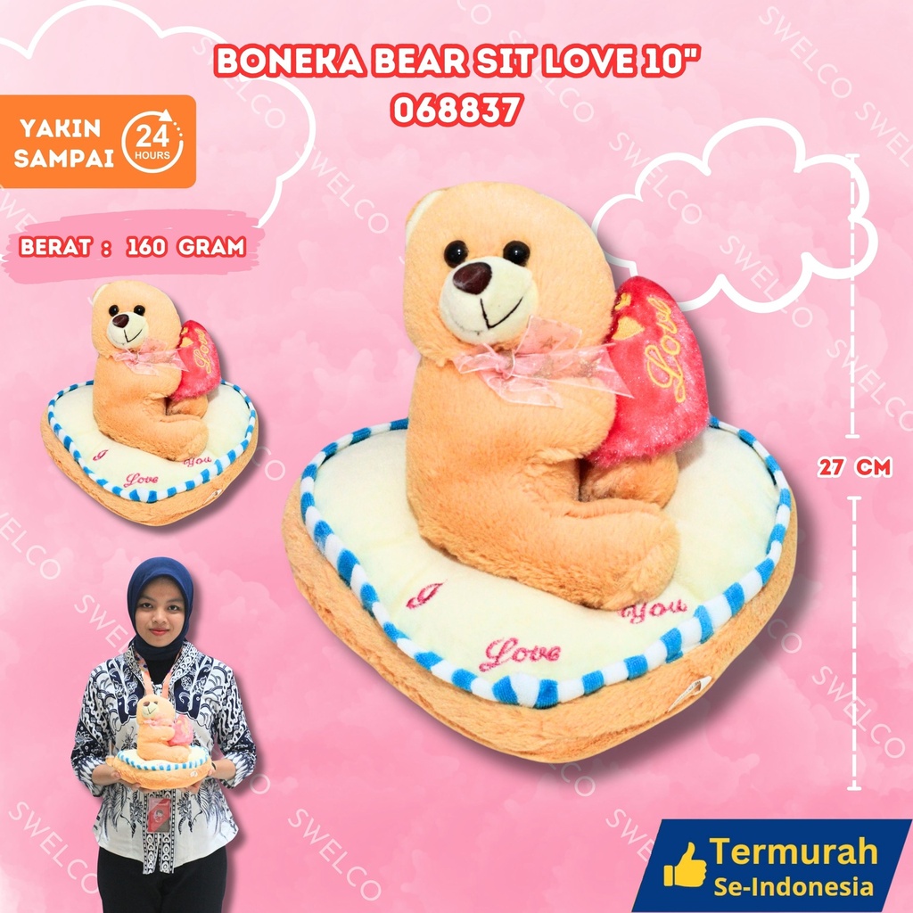 BONEKA BEAR SIT LOVE 10"