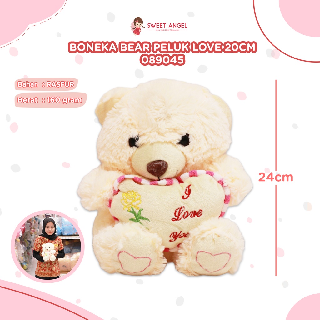[089045] BONEKA BEAR PELUK LOVE 20CM