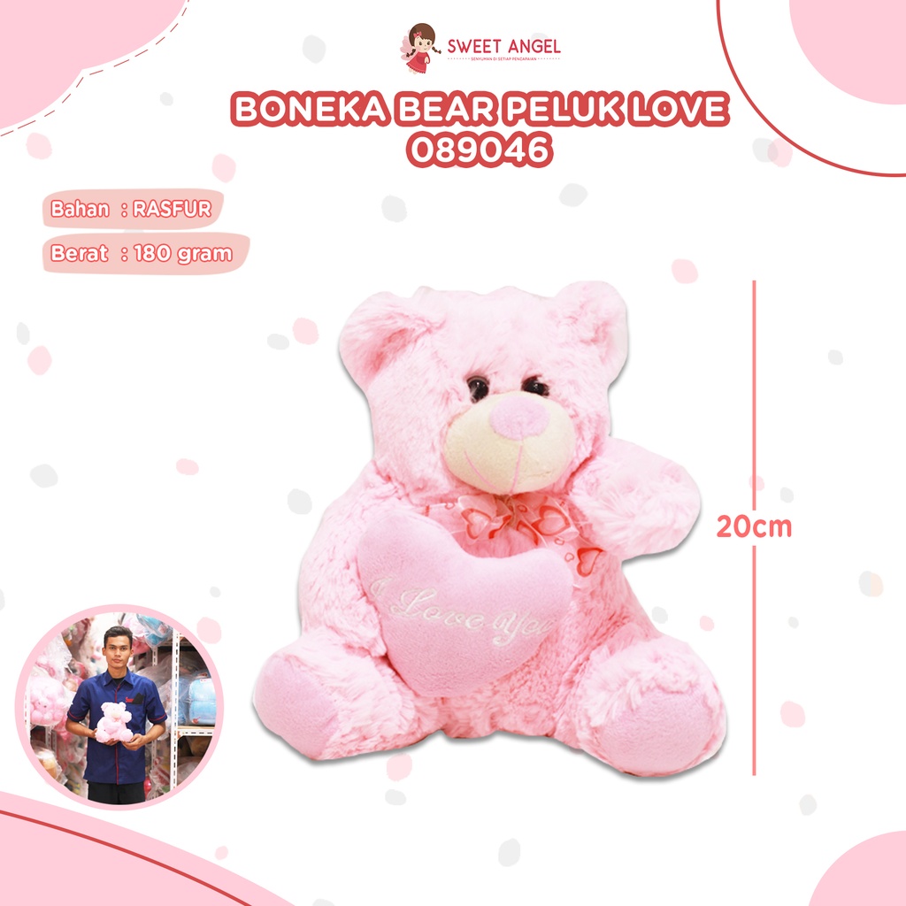 [089046] BONEKA BEAR PELUK LOVE 20CM GS0164