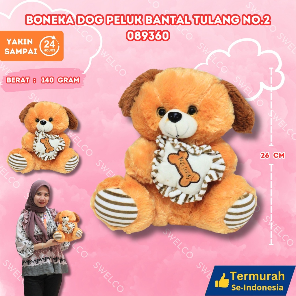 BONEKA DOG PELUK BANTAL TULANG NO.2