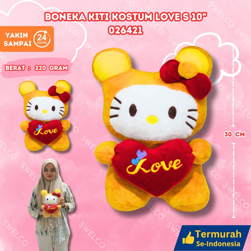 BONEKA KITI KOSTUM LOVE S 10"