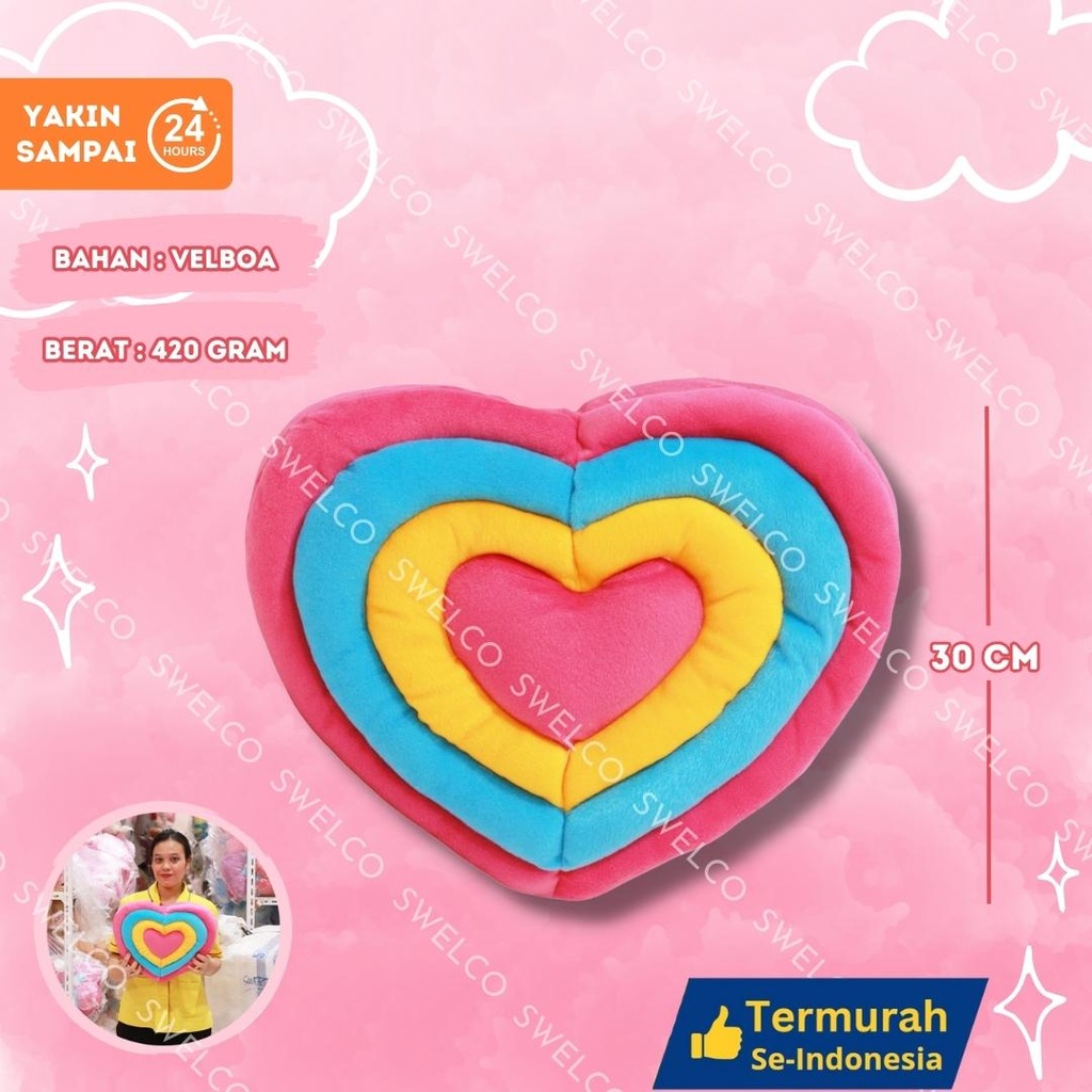 [162006] BANTAL LOVE PELANGI M M" BESAR