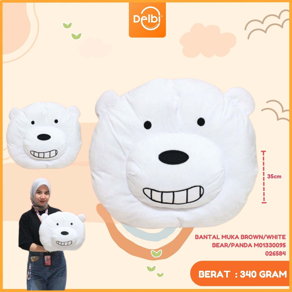 BANTAL MUKA BROWN/WHITE BEAR/PANDA M