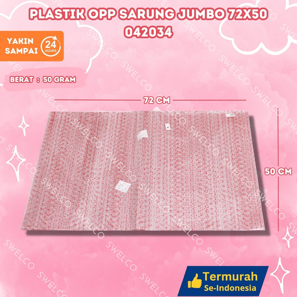 [042034] PLASTIK OPP SARUNG JUMBO 72X50 PARCEL BINGKISAN SANWA