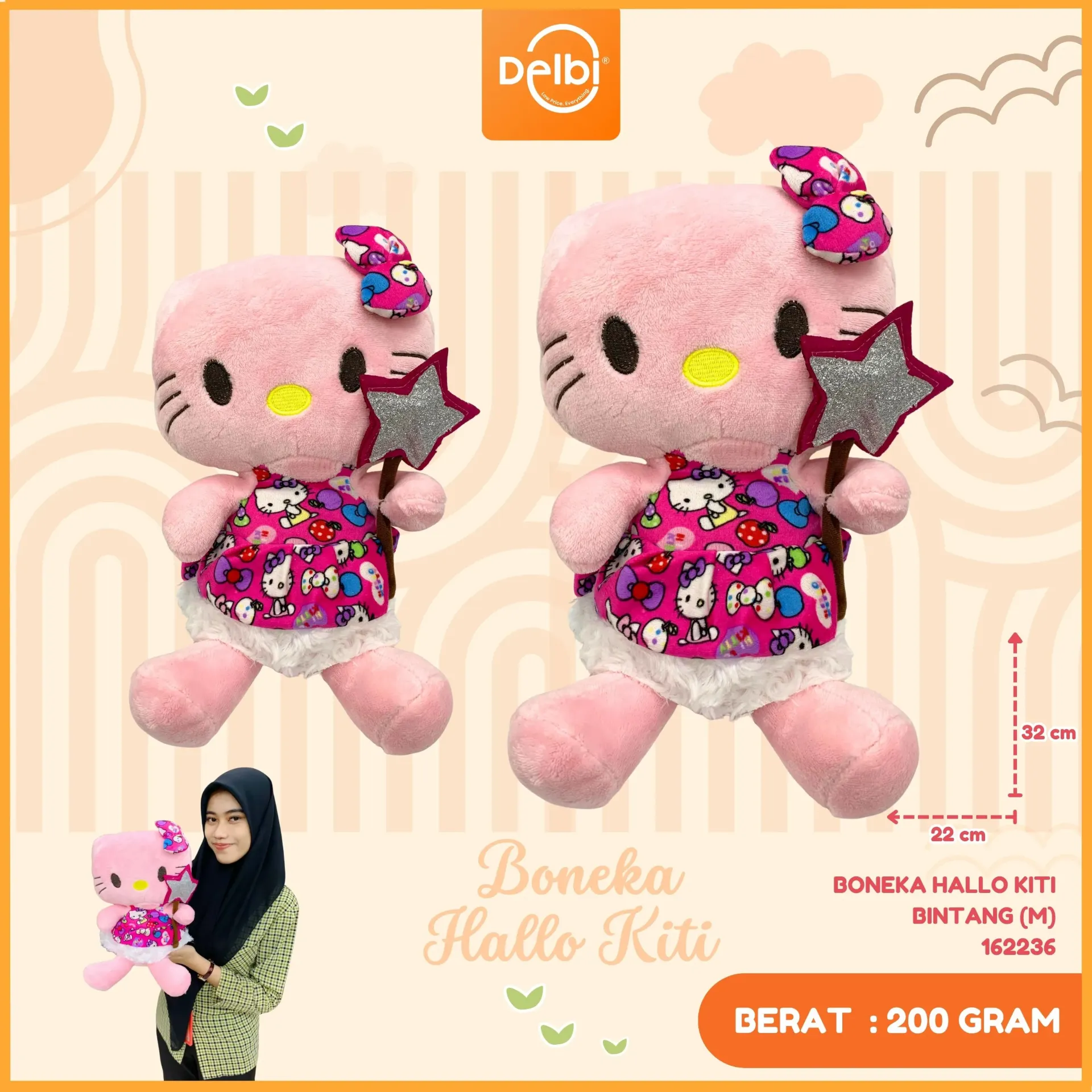 [162236] BONEKA HALLO KITI BINTANG (M)