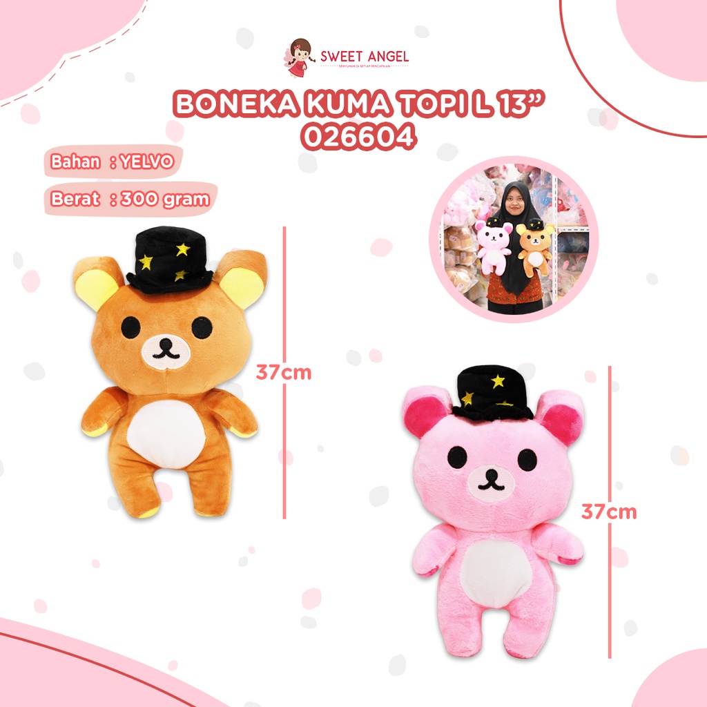[026604] BONEKA KUMA TOPI L 13"