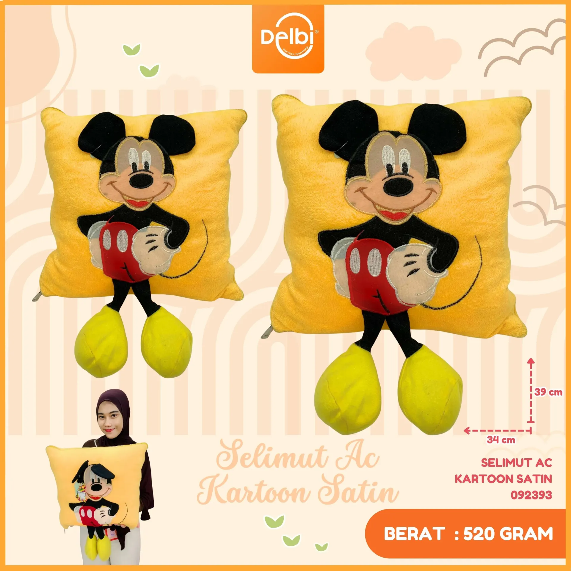 SELIMUT AC KARTOON SATIN