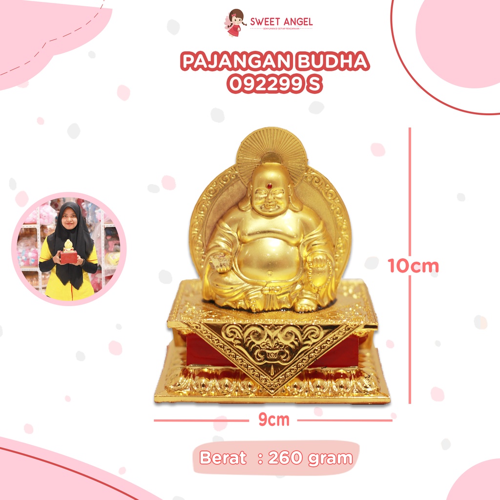 [092299S] PAJANGAN BUDHA 2 SISI,TAPAK MERAH