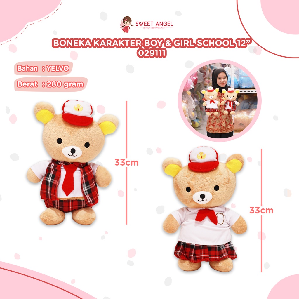 BONEKA KARAKTER BOY nGIRL SCHOOL 12"