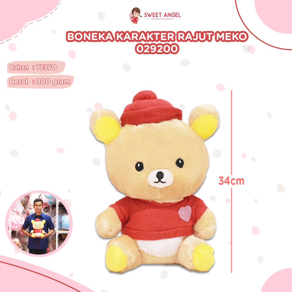 BONEKA KARAKTER RAJUT MEKO 13"