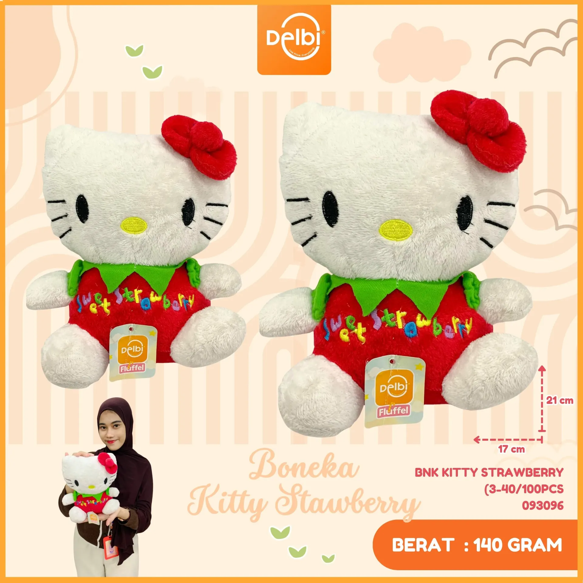 [093096] BNK KITTY STRAWBERRY (3-40/100PCS