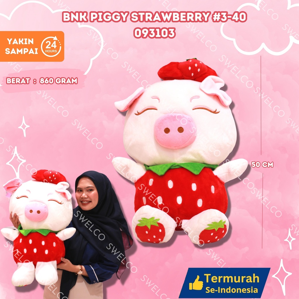 BNK PIGGY STRAWBERRY (3-40/100PCS