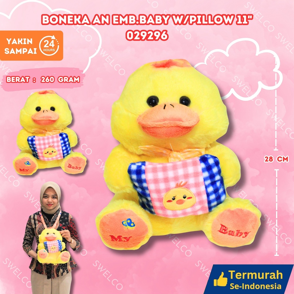 [029296] BONEKA AN EMB.BABY W/PILLOW 11"