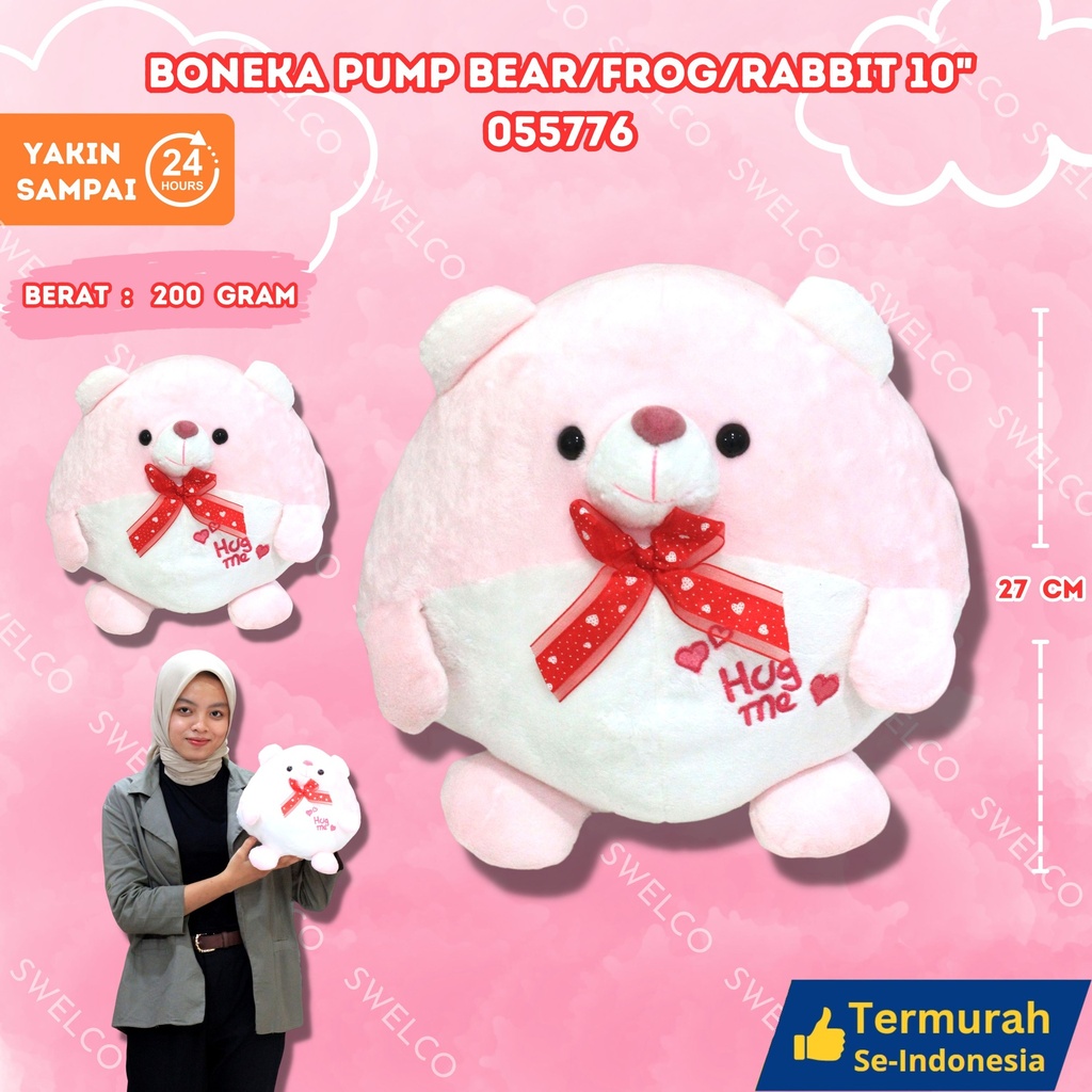 [055776] BONEKA PUMP BEAR/FROG/RABBIT 10"