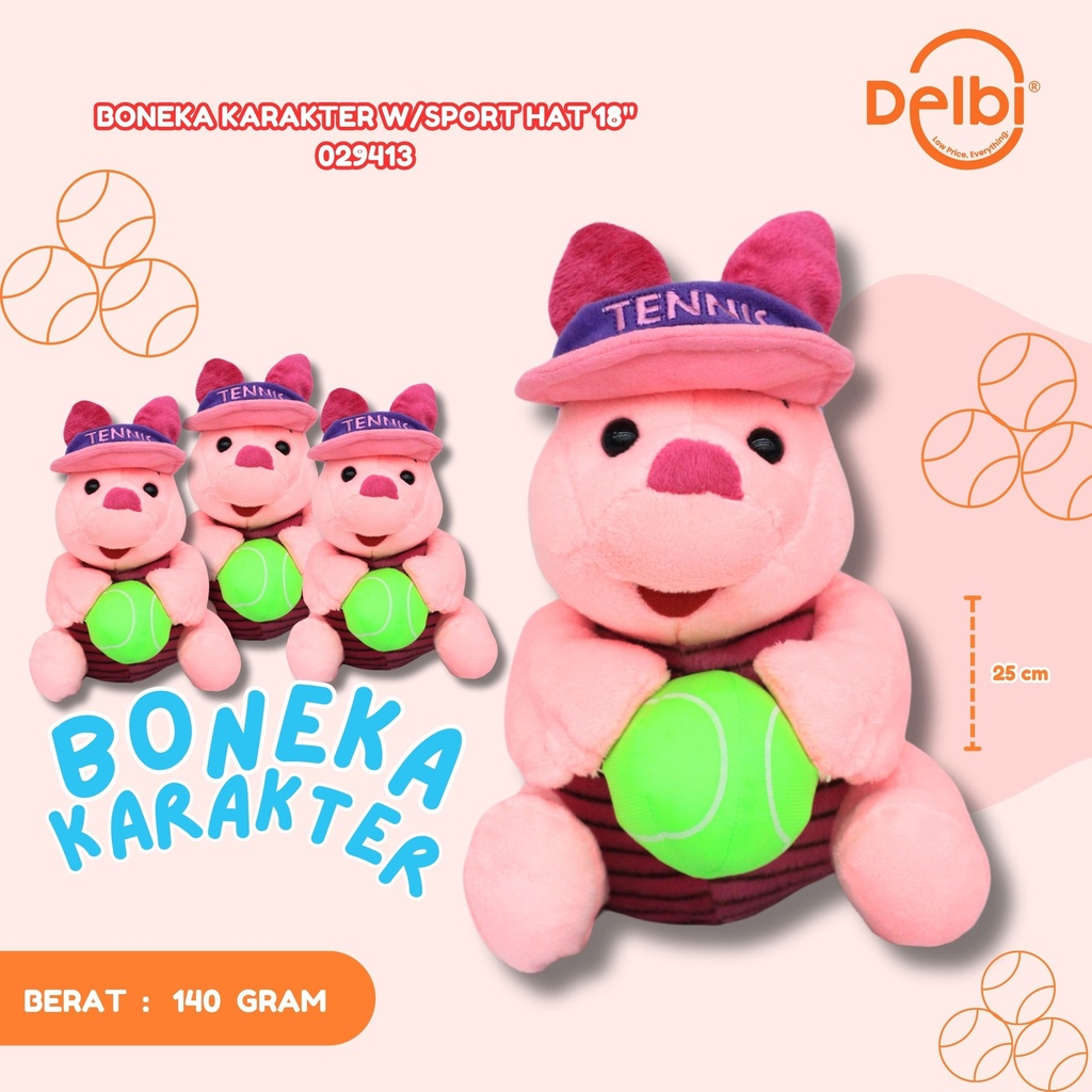[029413] BONEKA KARAKTER W/SPORT HAT 18"