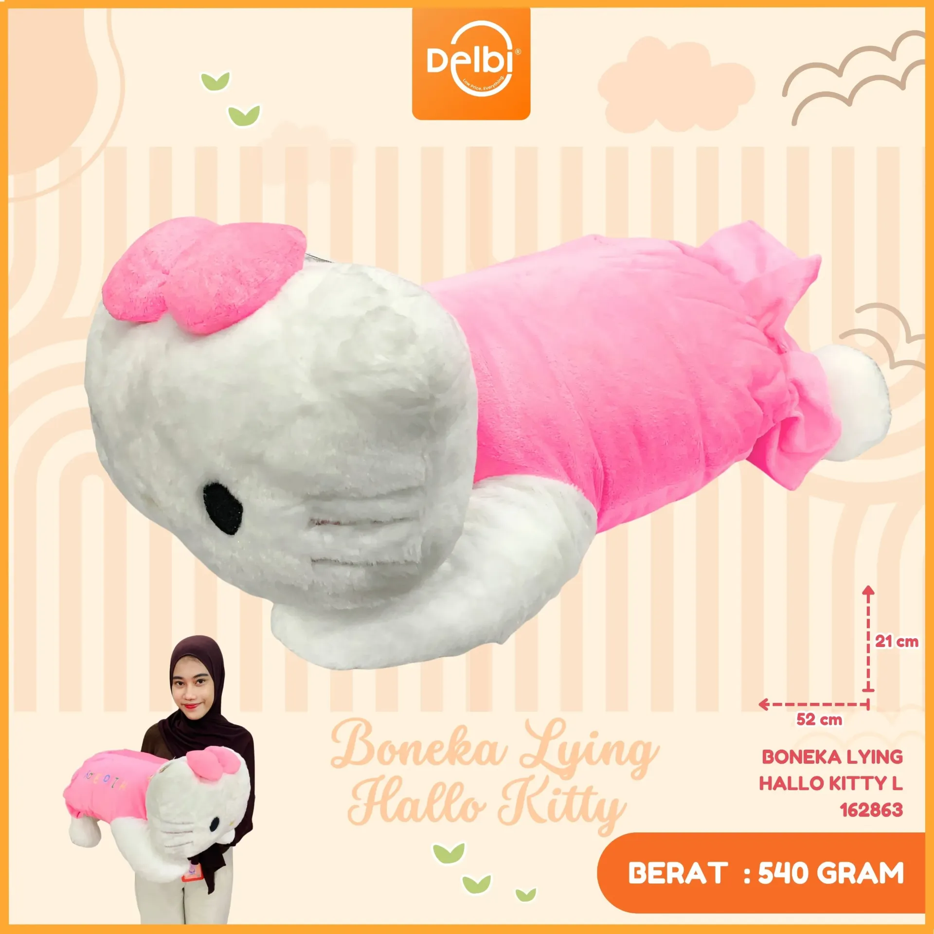 BONEKA LYING HALLO KITTY L