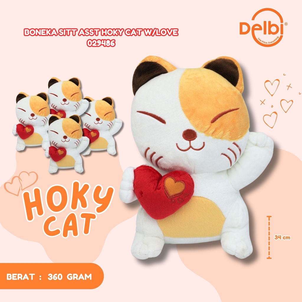 [029486] BONEKA SITT ASST HOKY CAT W/LOVE