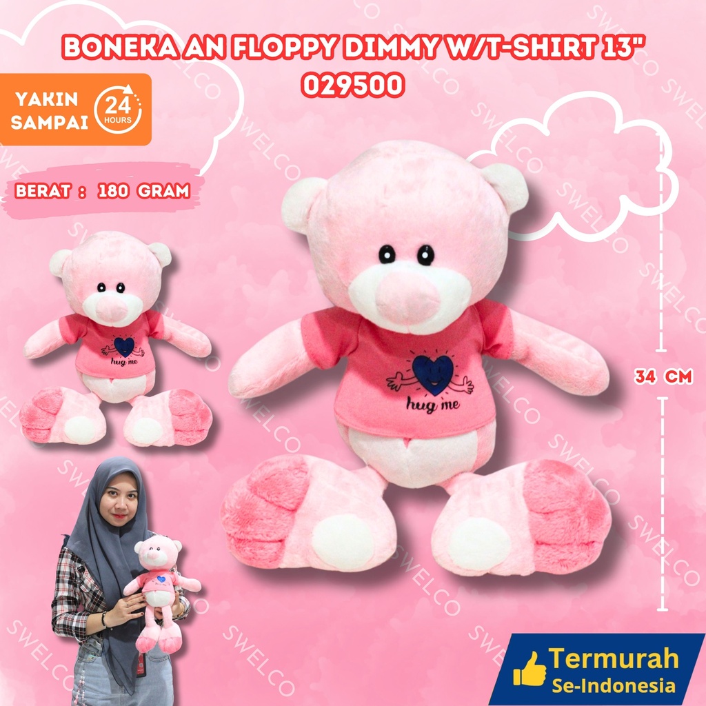 [029500] BONEKA AN FLOPPY DIMMY W/T-SHIRT 13"