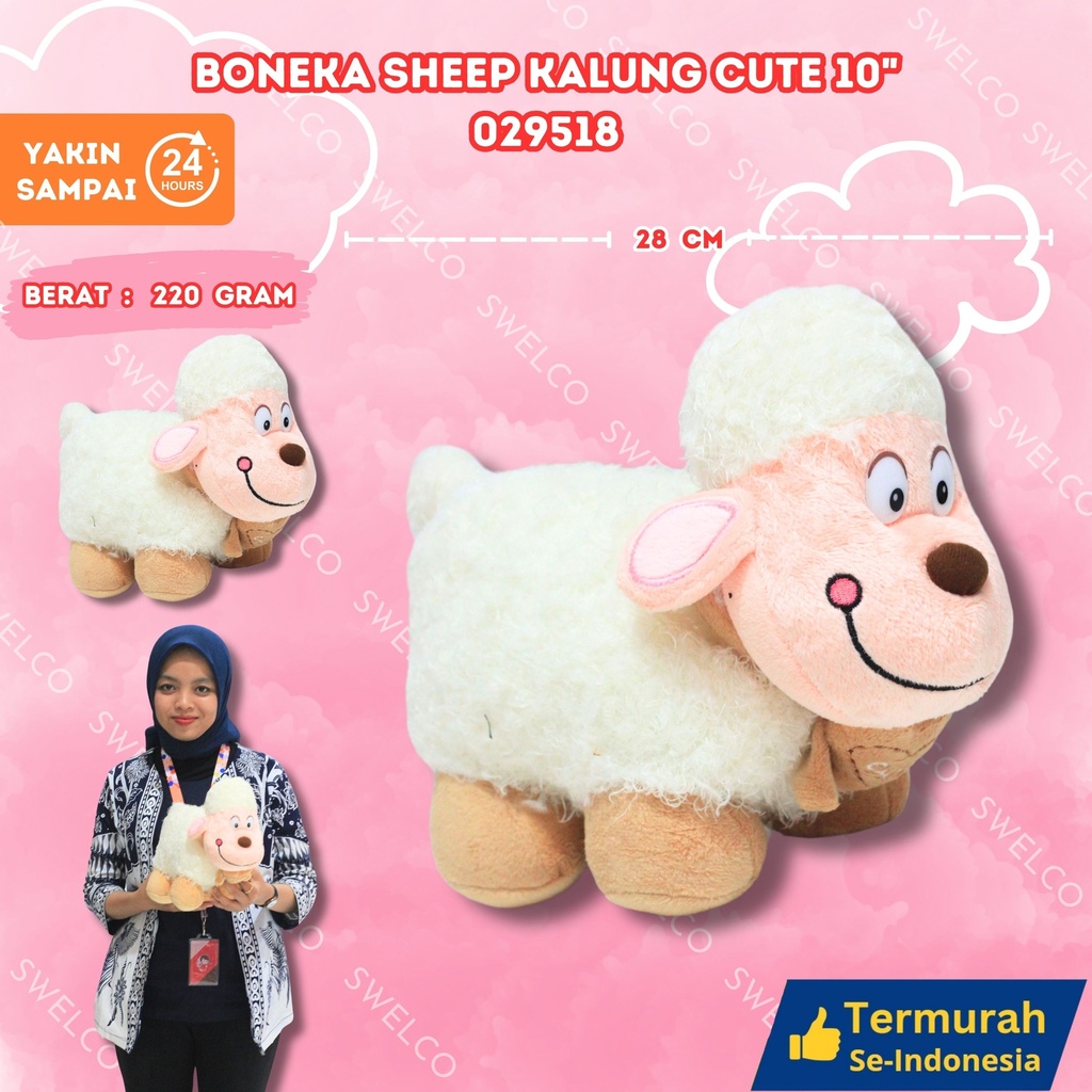 [029518] BONEKA SHEEP KALUNG CUTE 10"