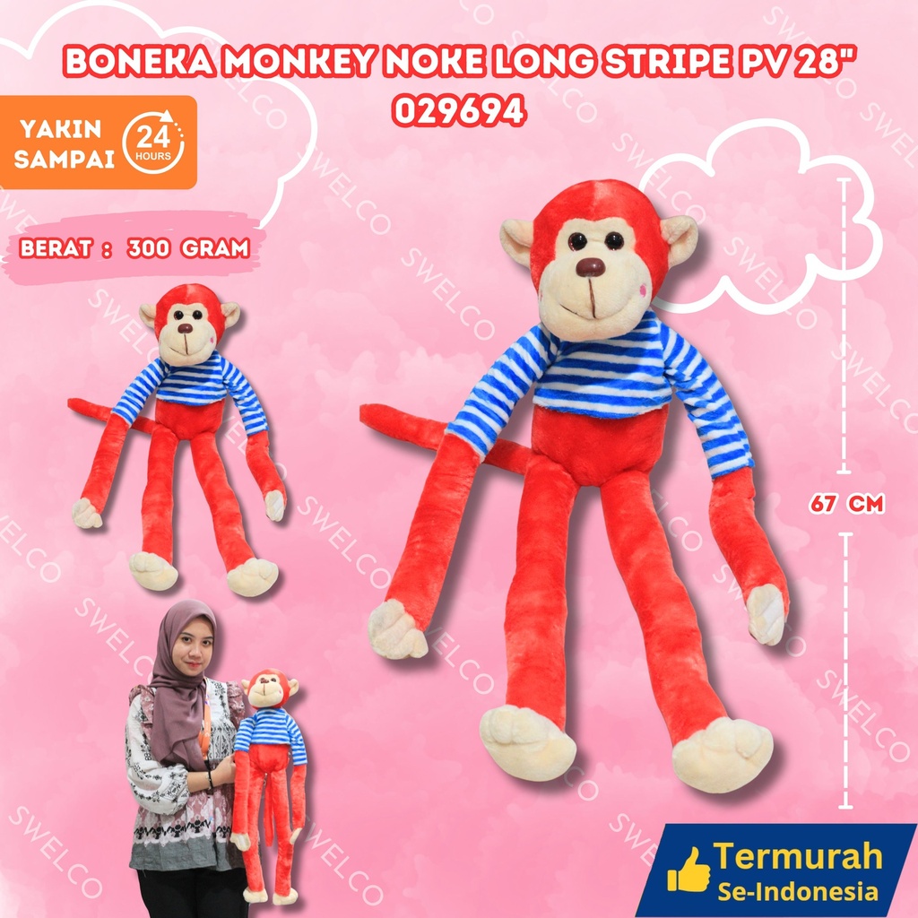 BONEKA MONKEY NOKE LONG STRIPE PV 28"
