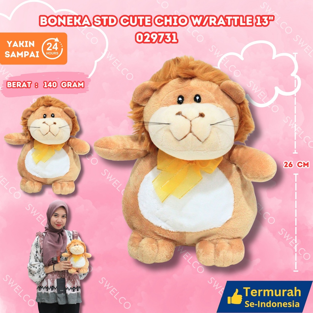 [029731] BONEKA STD CUTE CHIO W/RATTLE 13"