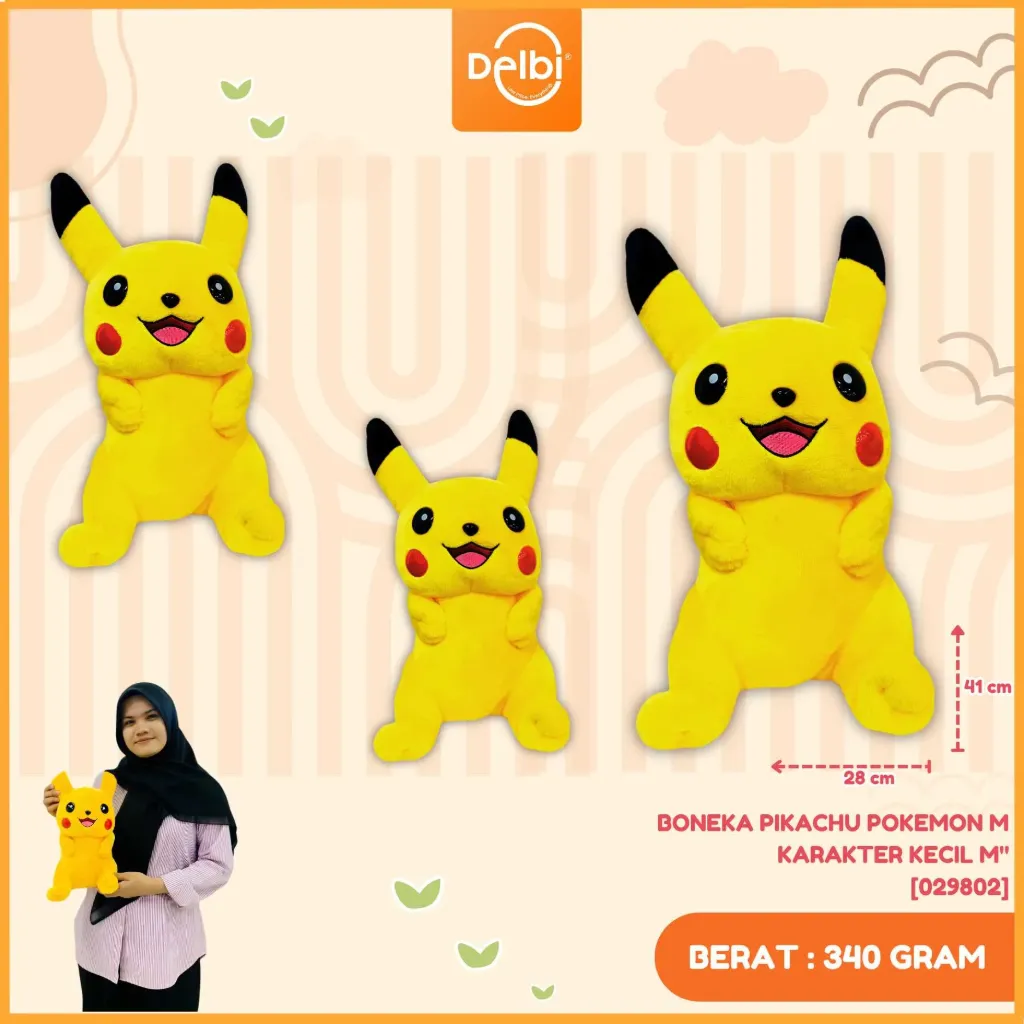 [029802] BONEKA PIKACHU POKEMON M KARAKTER KECIL M"