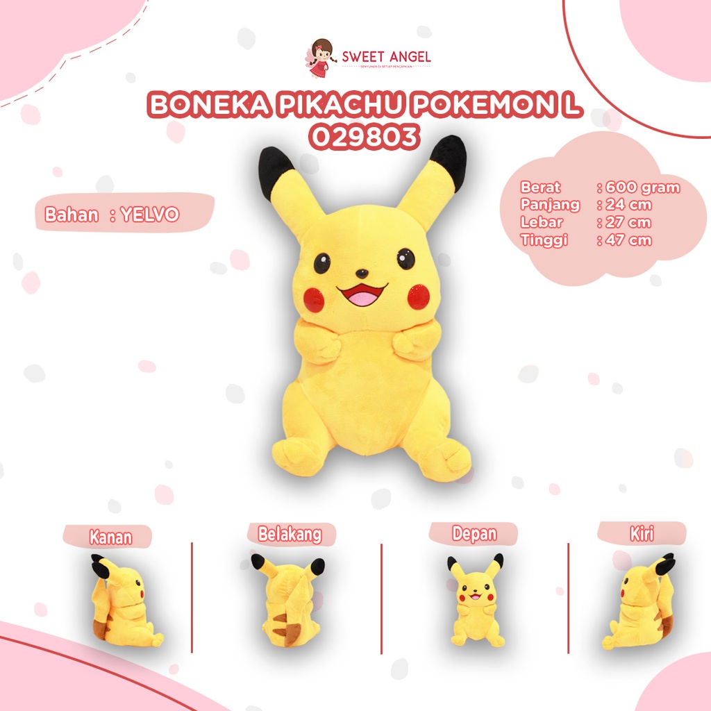 [029803] BONEKA PIKACHU POKEMON L SEDANG L"