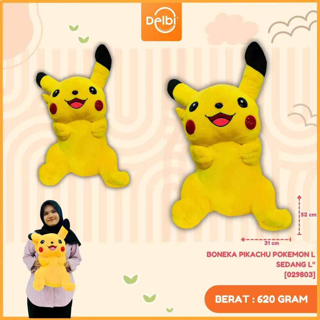 [029803] BONEKA PIKACHU POKEMON L SEDANG L"