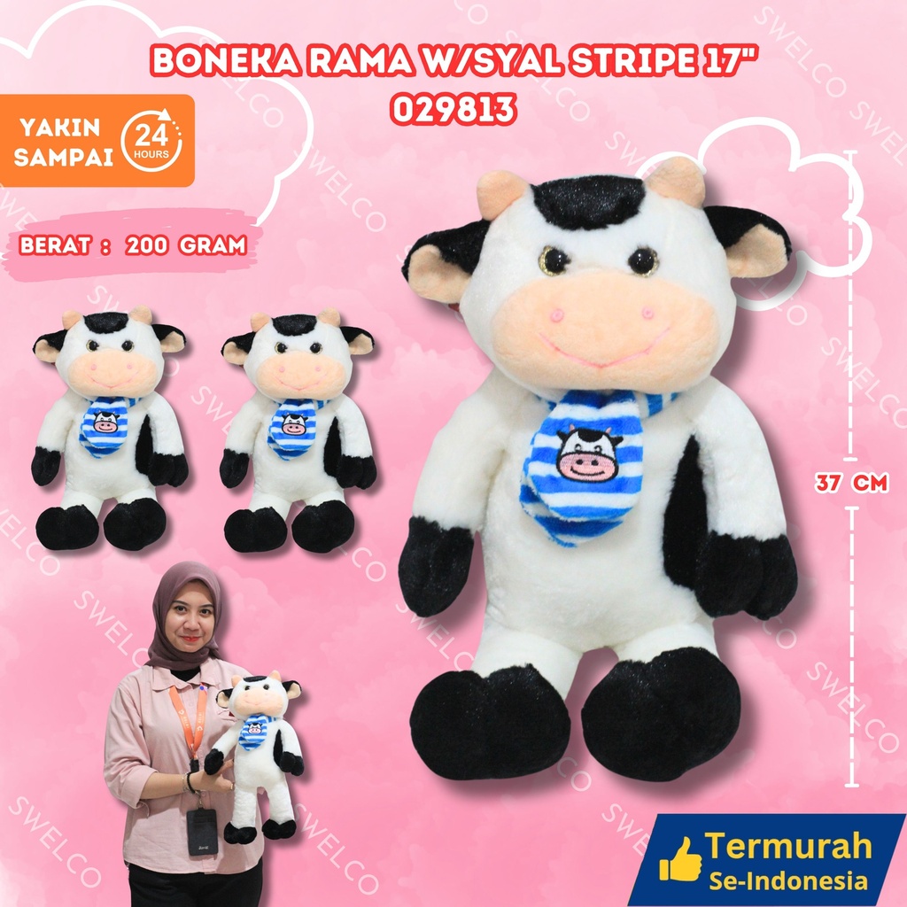 [029813] BONEKA RAMA W/SYAL STRIPE 17"