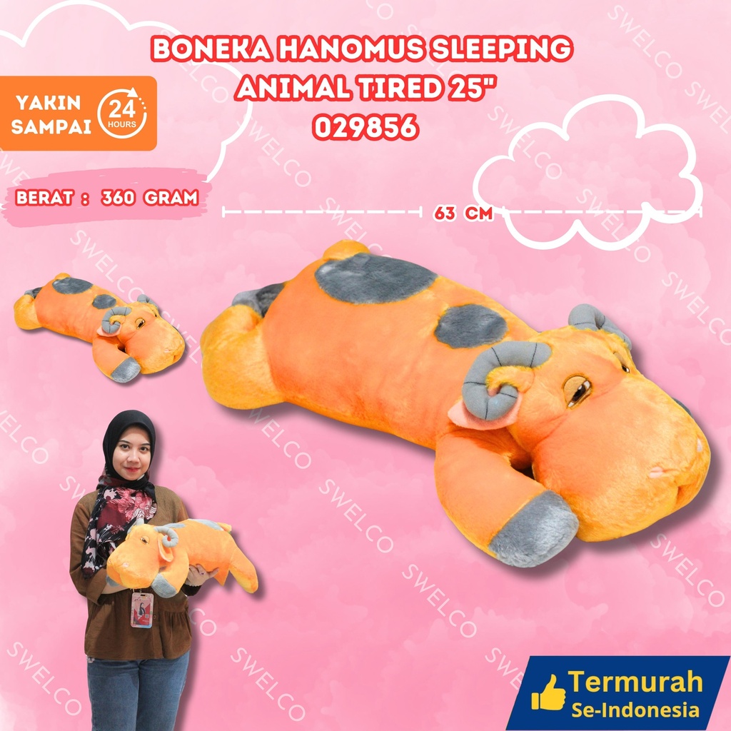 BONEKA HANOMUS SLEEPING ANIMAL TIRED 25"