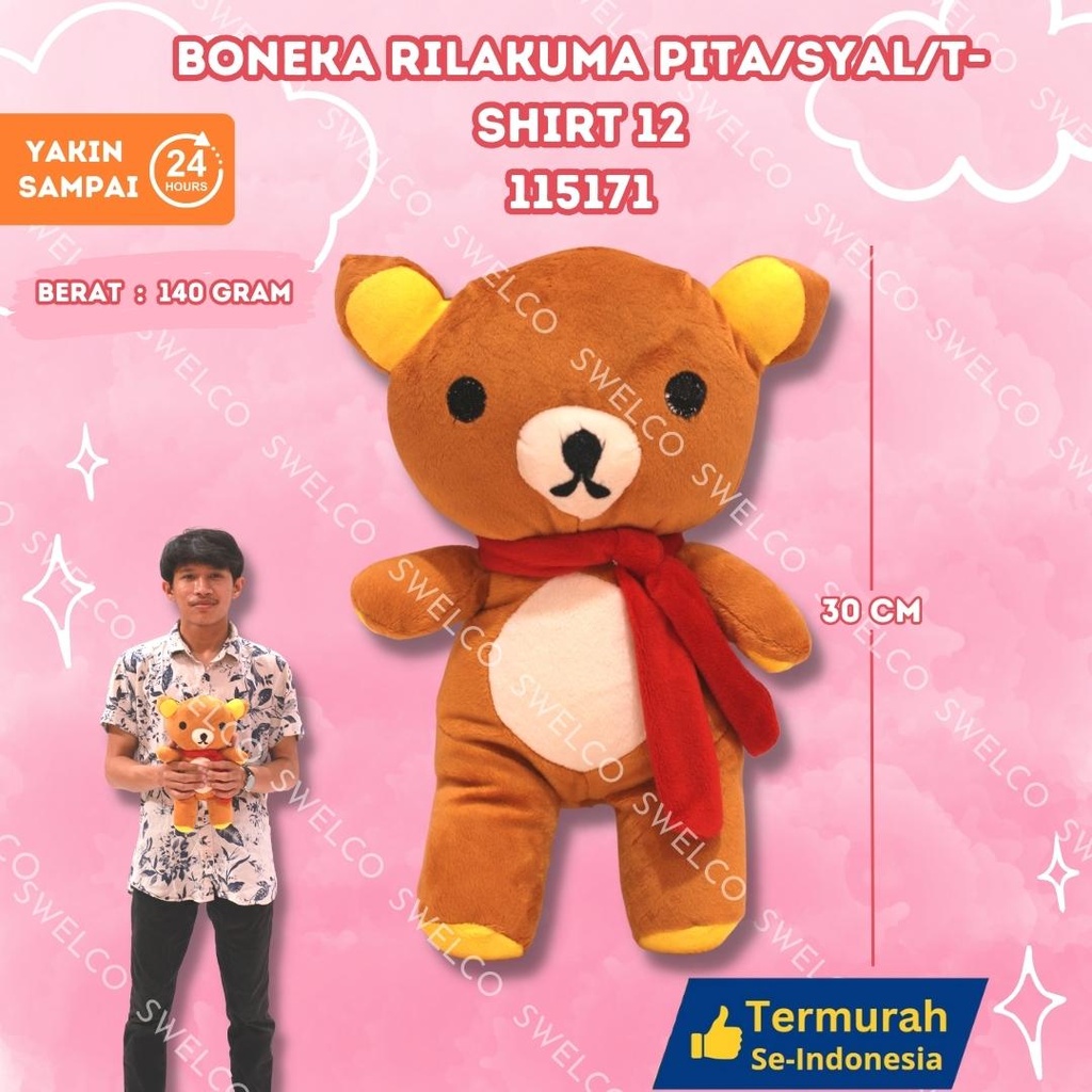 BONEKA RILAKUMA PITA/SYAL/T-SHIRT 12"
