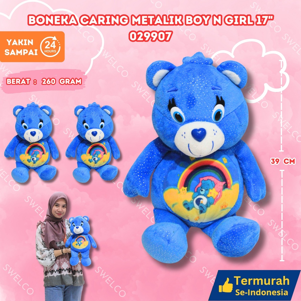 [029907] BONEKA CARING METALIK BOY n GIRL 17"