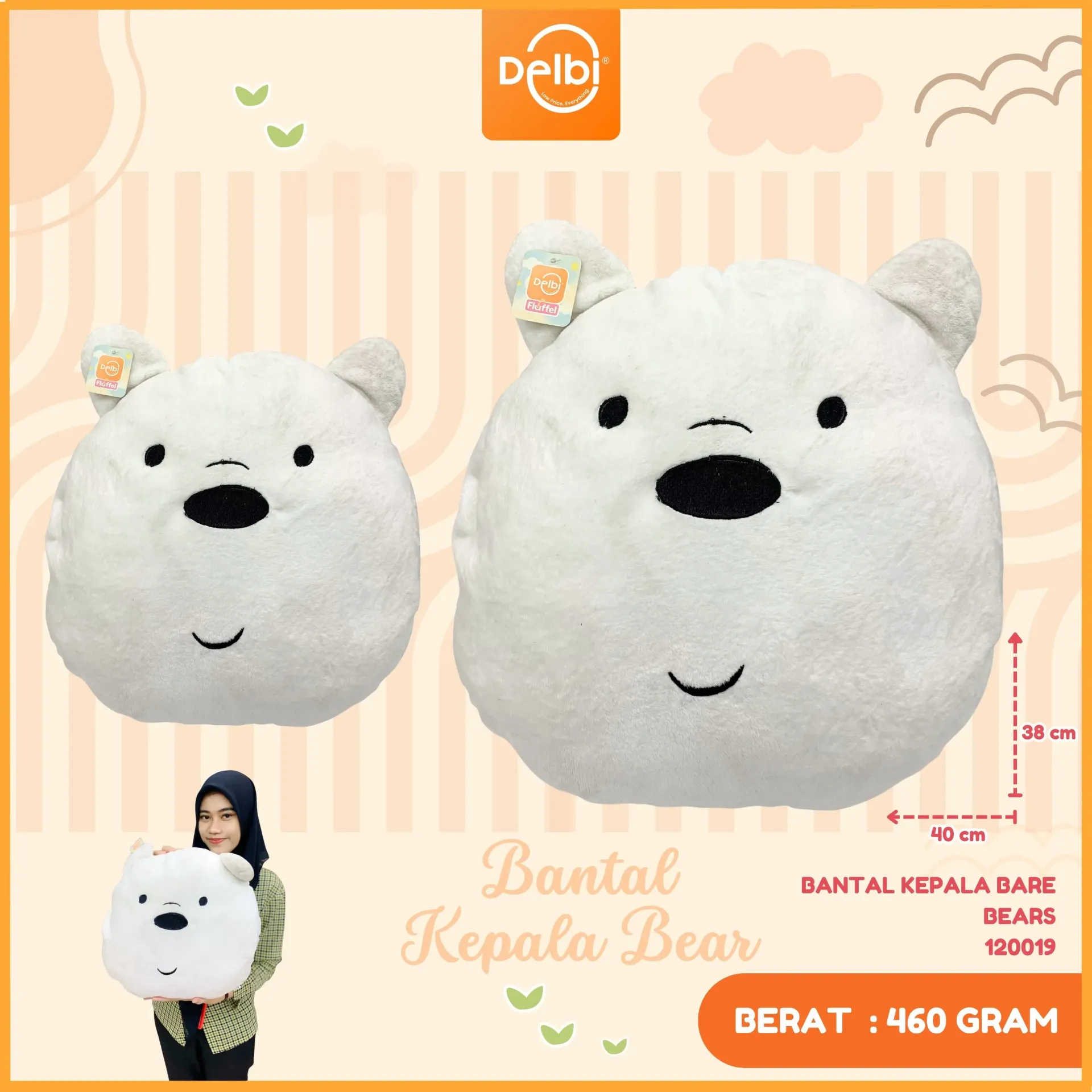 BANTAL KEPALA BARE BEARS
