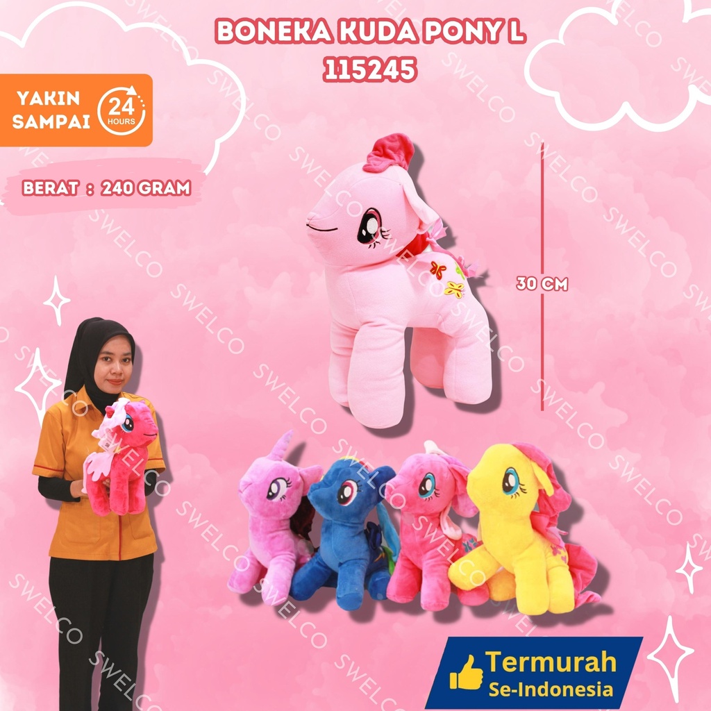 [115245] BONEKA KUDA PONY L UNICORN BESAR L"