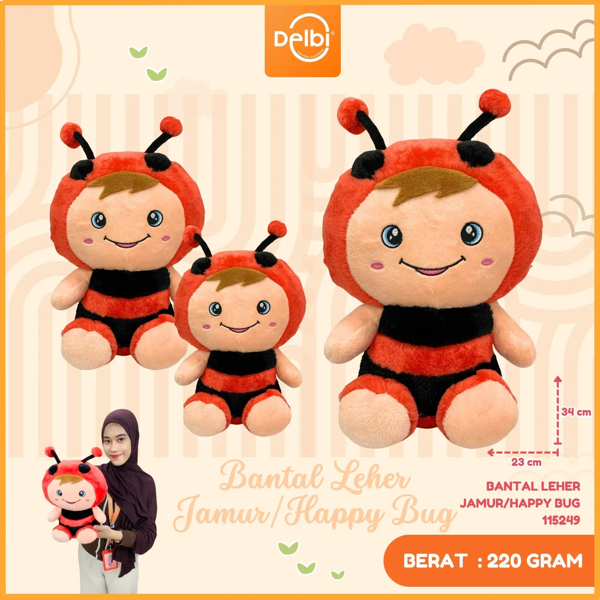 [115249] BANTAL LEHER JAMUR/HAPPY BUG