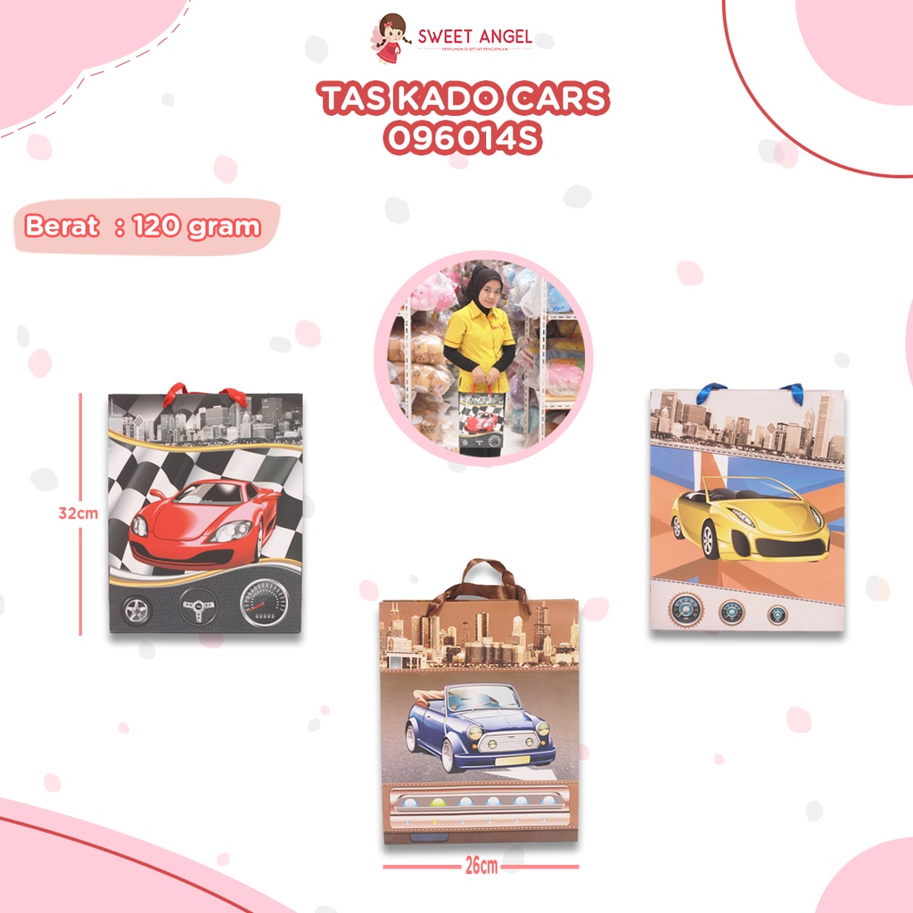 PAPER BAG BEAR/CARS 26X10X32 096014