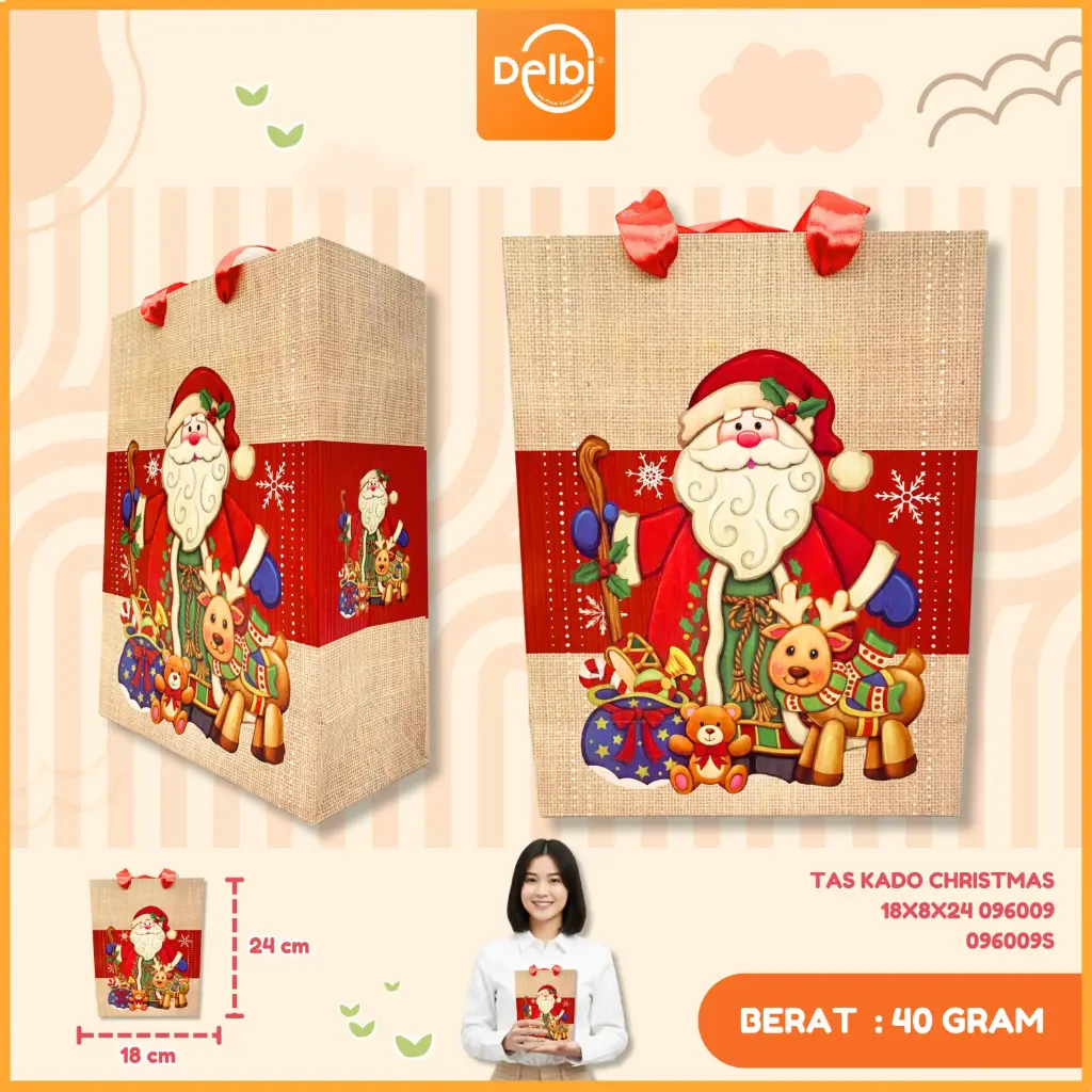 TAS KADO CHRISTMAS 18X8X24 096009