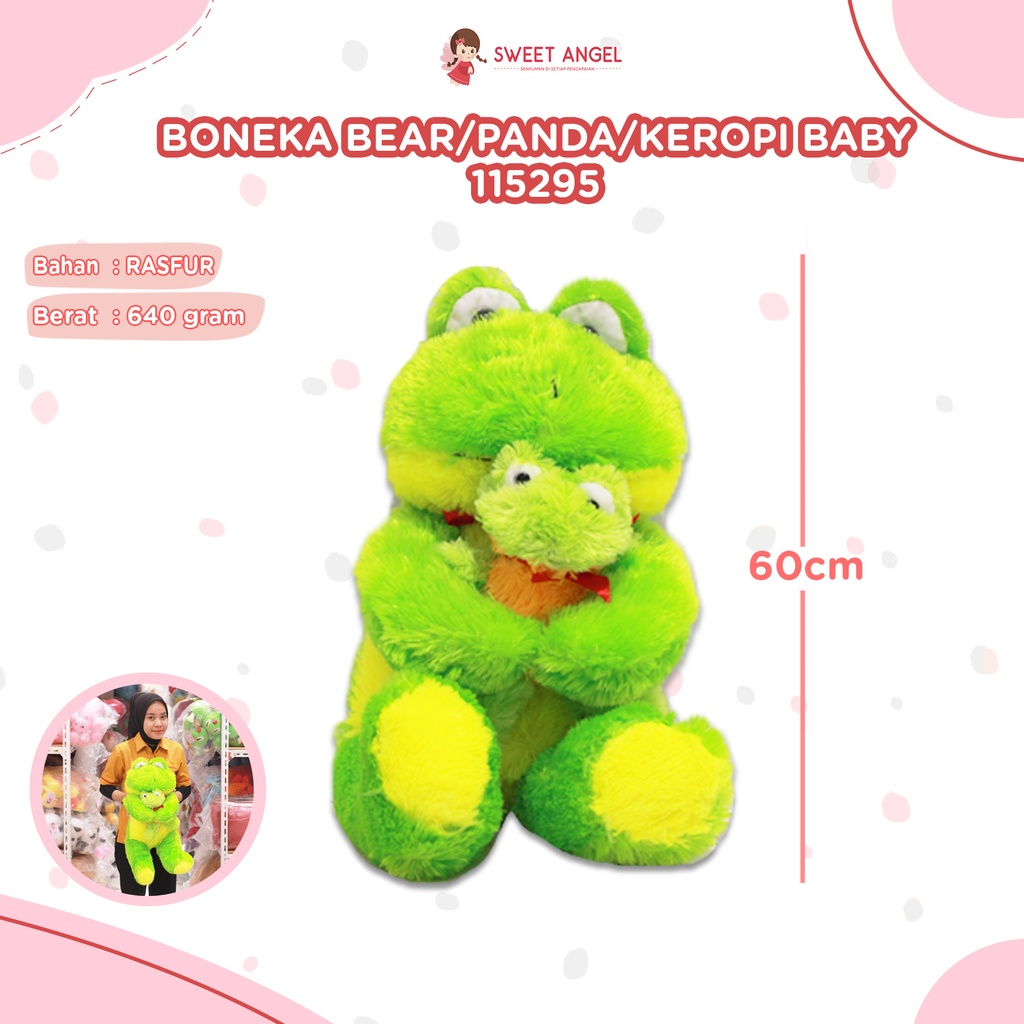 BONEKA BEAR/PANDA/KEROPI W/BABY 55CM