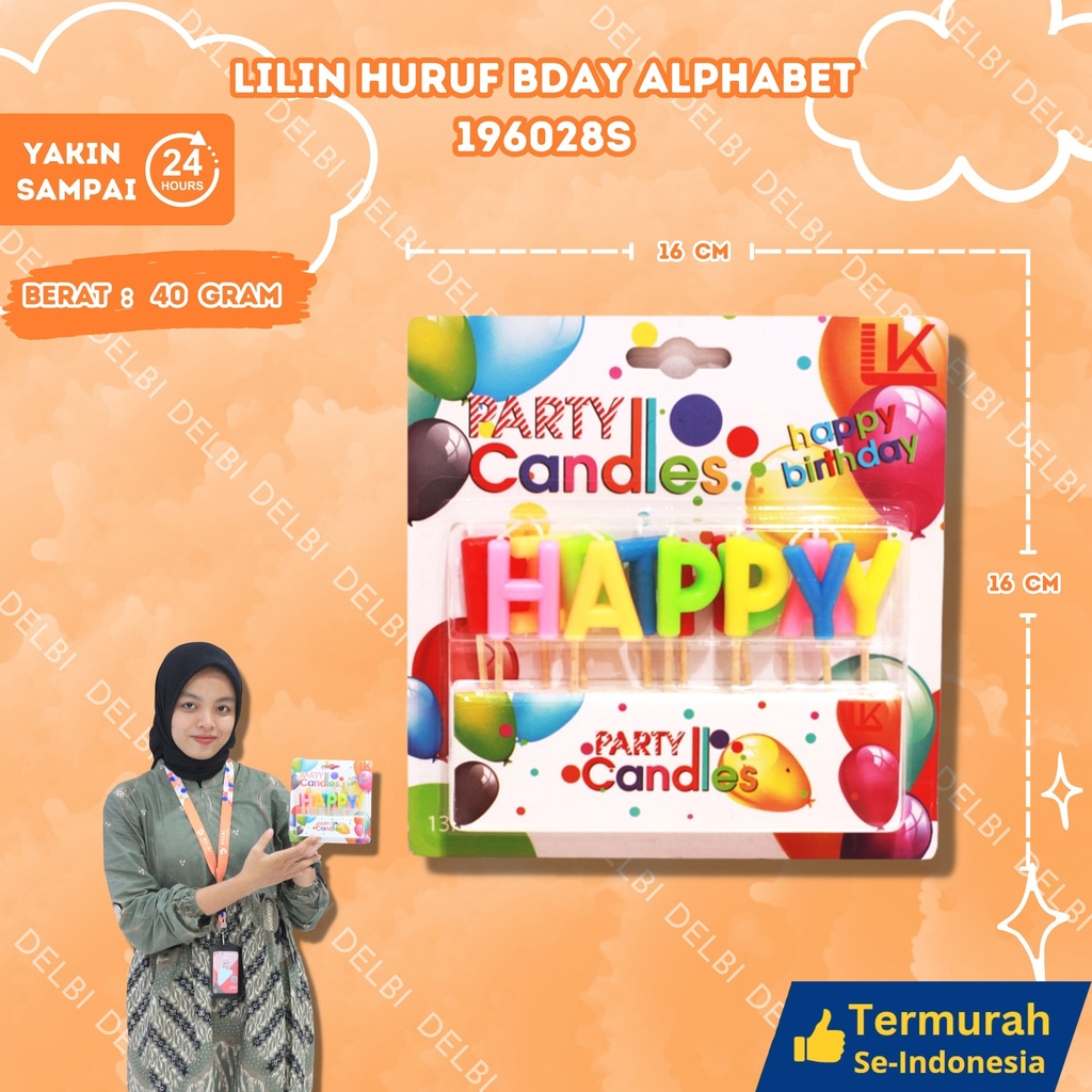 [196028S] LILIN HURUF BDAY ALPHABET (G161(12BOXx2)