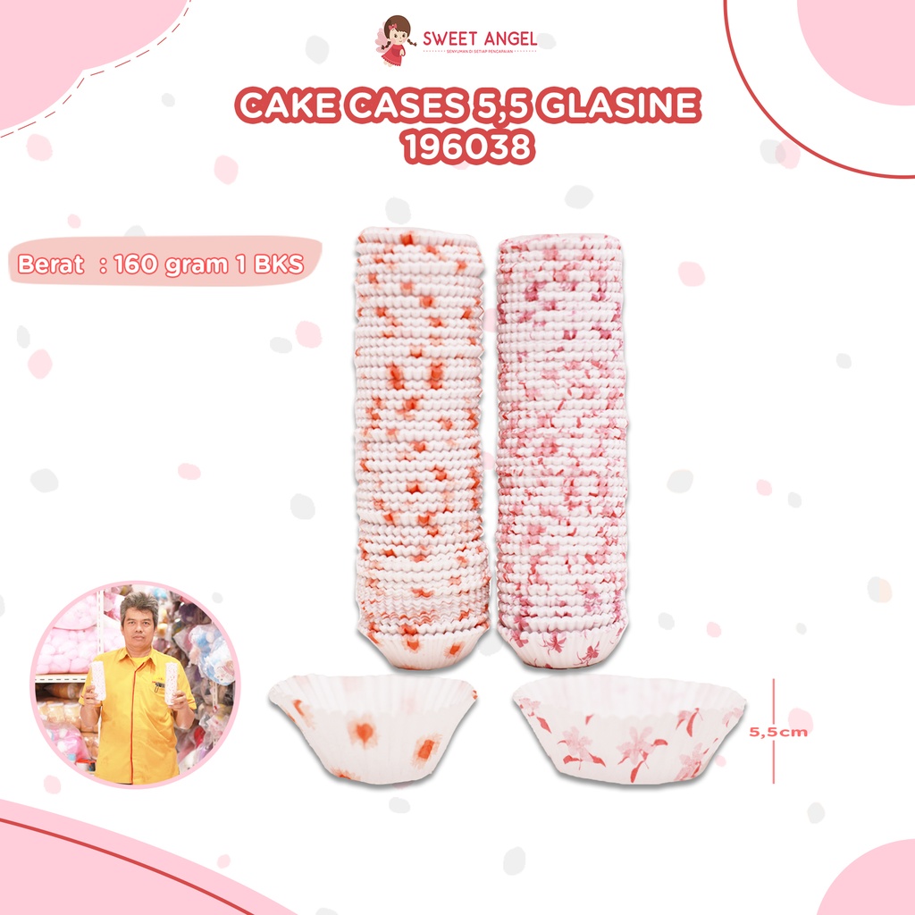 [196038] CAKE CASES 5.5 GLASINE(ROSA)