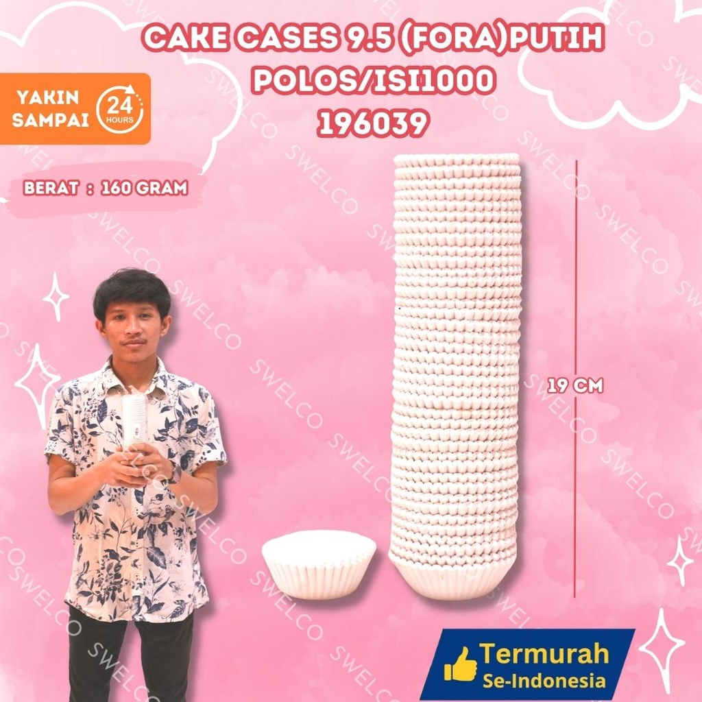 [196039] CAKE CASES 9.5 (FORA)PUTIH POLOS/ISI1000