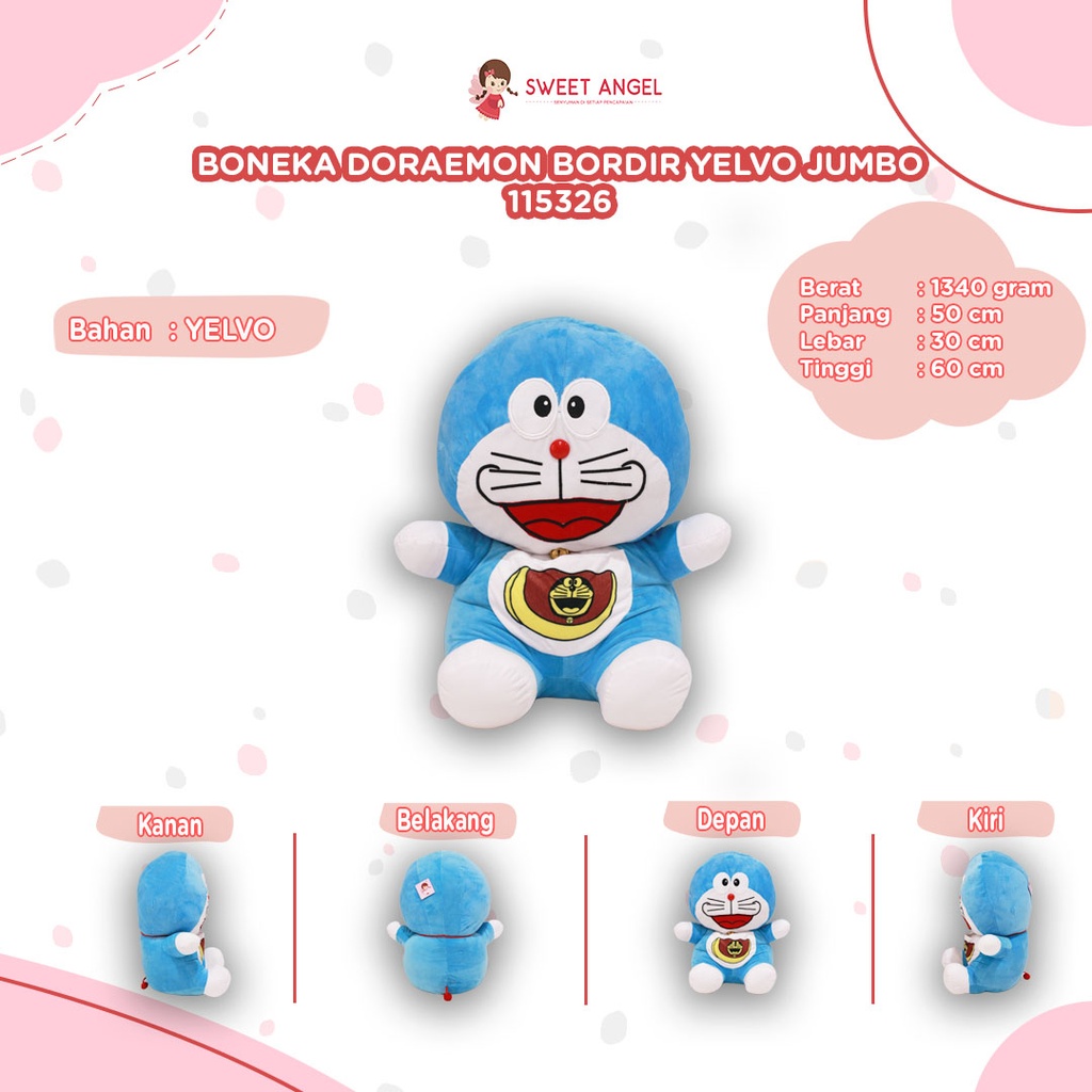 BONEKA DORAEMUN BORDIR YELVO JUMBO