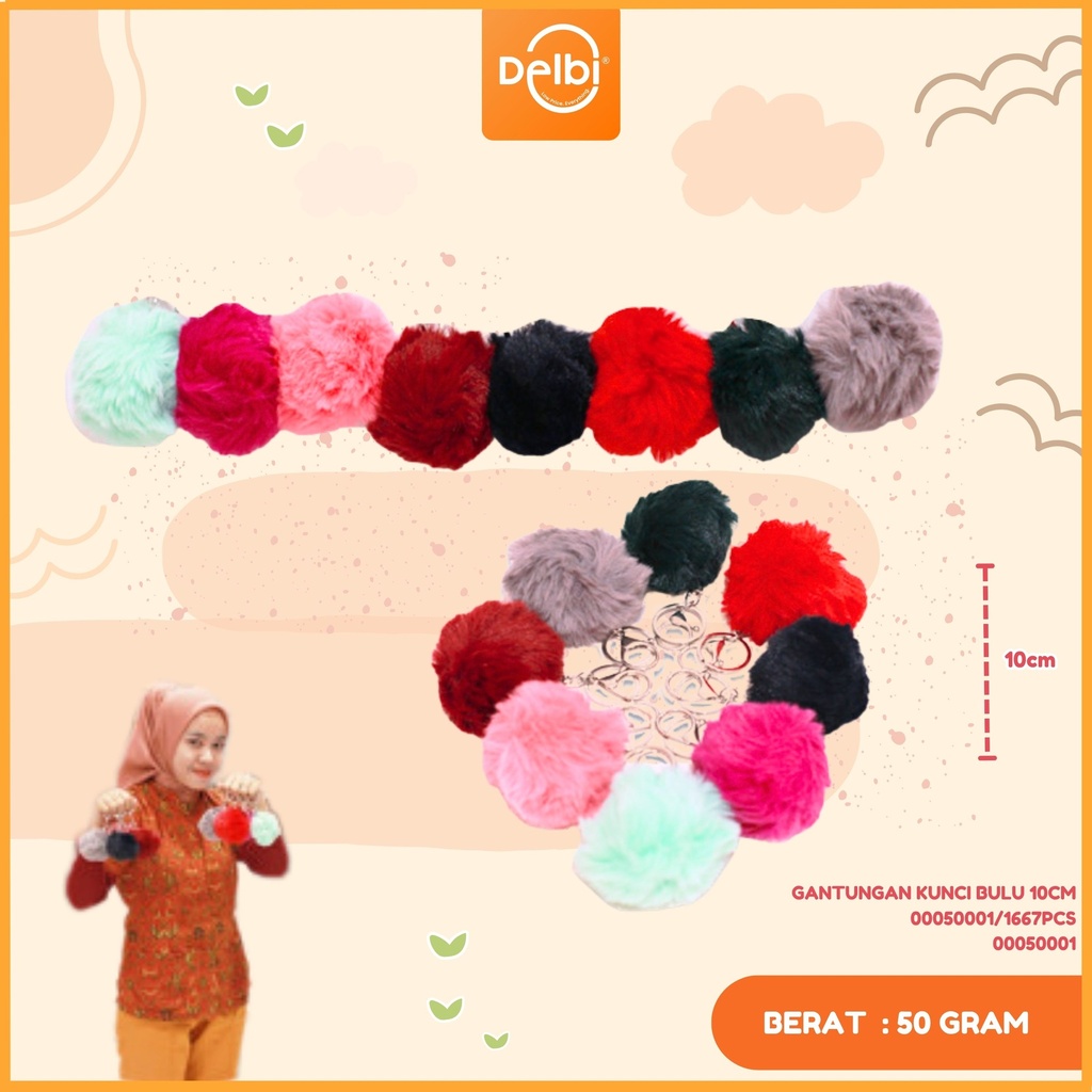 [00050001] GANTUNGAN KUNCI BULU 10CM 4H" 