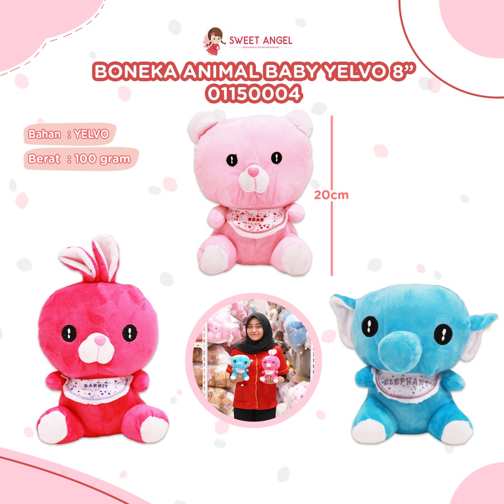 BONEKA ANIMAL BABY YELVO 8"