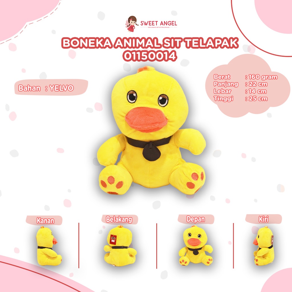 BONEKA ANIMAL SIT TELAPAK 10"