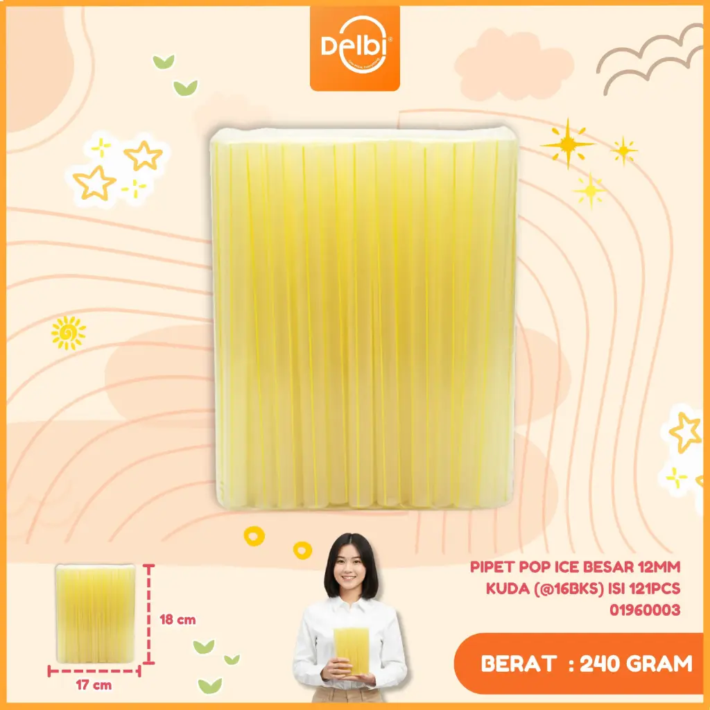 PIPET POP ICE BESAR 12MM KUDA (@16BKS) ISI 121PCS