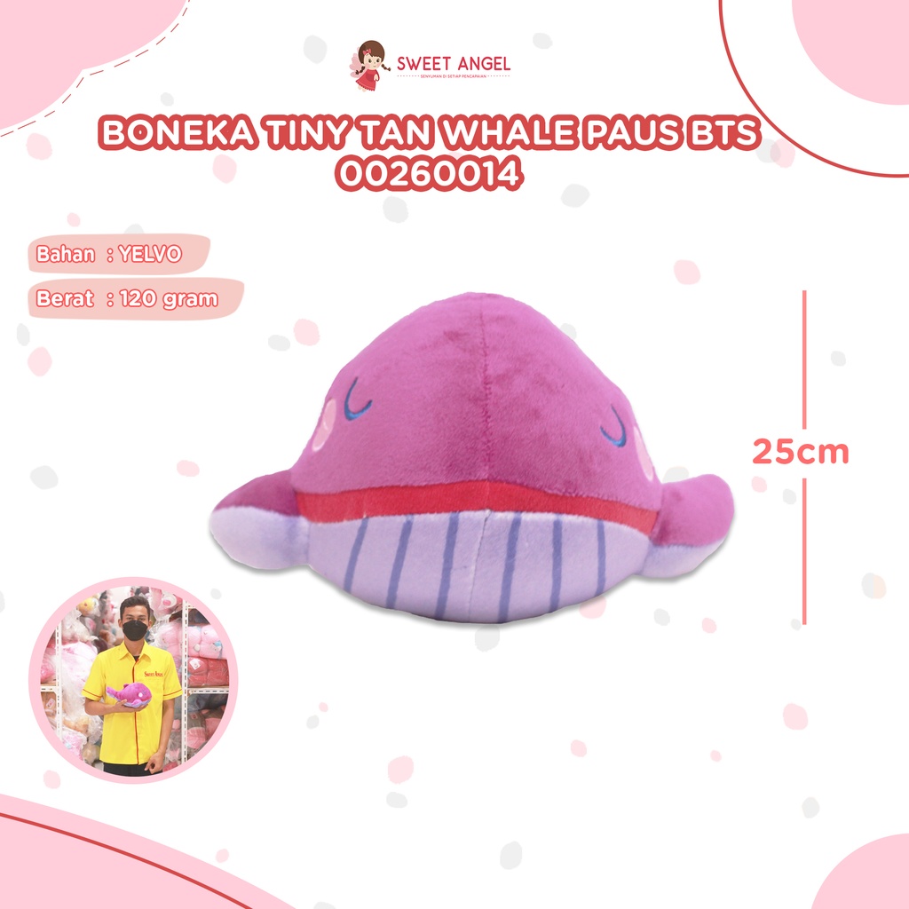 BONEKA TINY TAN WHALE PAUS BTS BT21 S (25X16CM)