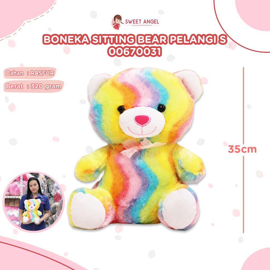BONEKA SITTING BEAR PELANGI S