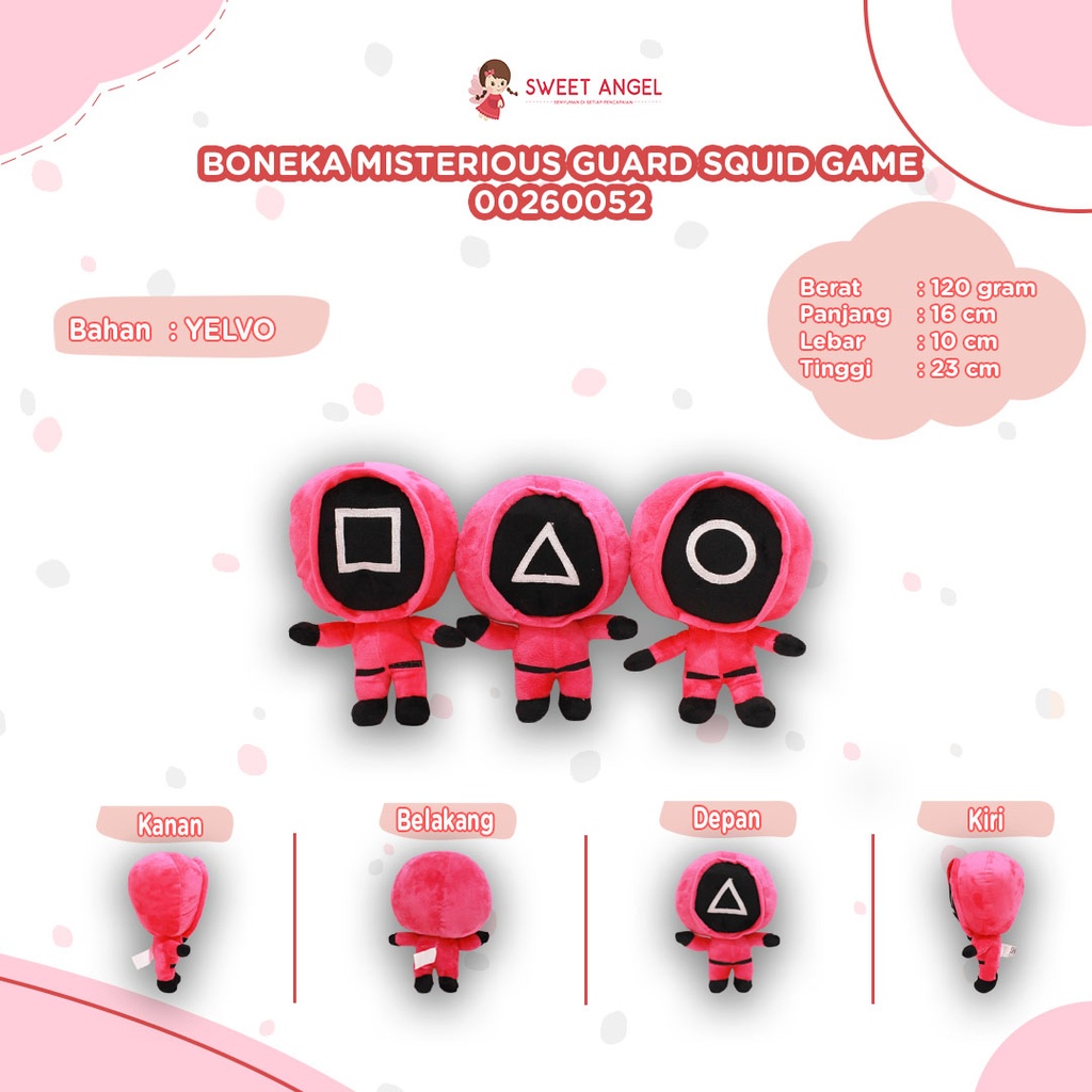 BONEKA MISTERIOUS GUARD SQUID GAME (PENJAGA) M 9"