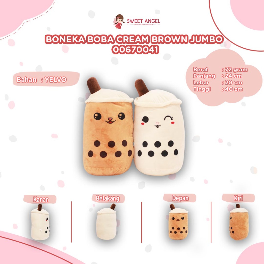 BONEKA BOBA CREAM/BROWN JUMBO
